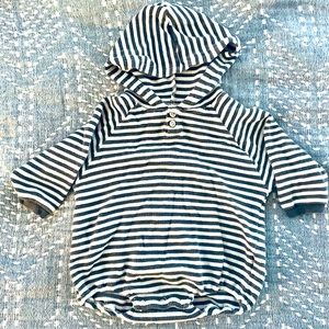 Quincy Mae waffled grey & white Long Sleeve Onesie